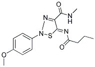 (5Z)-5-(BUTYRYLIMINO)-2-(4-METHOXYPHENYL)-N-METHYL-2,5-DIHYDRO-1,2,3-THIADIAZOLE-4-CARBOXAMIDE Struktur