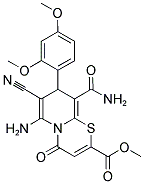 METHYL 6-AMINO-9-(AMINOCARBONYL)-7-CYANO-8-(2,4-DIMETHOXYPHENYL)-4-OXO-4H,8H-PYRIDO[2,1-B][1,3]THIAZINE-2-CARBOXYLATE Struktur