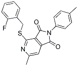 4-[(2-FLUOROBENZYL)THIO]-6-METHYL-2-(4-METHYLPHENYL)-1H-PYRROLO[3,4-C]PYRIDINE-1,3(2H)-DIONE Struktur