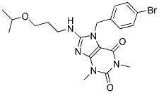 7-(4-BROMOBENZYL)-8-(3-ISOPROPOXYPROPYLAMINO)-1,3-DIMETHYL-1H-PURINE-2,6(3H,7H)-DIONE Struktur