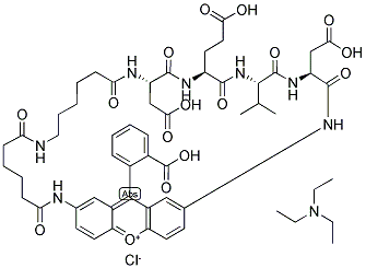 CYCLIC ADIPOYL-6-(AMINO)HEXANOYL-DEVD-RHODAMINE 100, TEA SALT Struktur