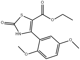 4-(2,5-DIMETHOXY-PHENYL)-2-OXO-2,3-DIHYDRO-THIAZOLE-5-CARBOXYLIC ACID ETHYL ESTER Struktur