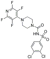 N-[(3,4-DICHLOROPHENYL)SULFONYL]-4-(2,3,5,6-TETRAFLUOROPYRIDIN-4-YL)PIPERAZINE-1-CARBOXAMIDE Struktur