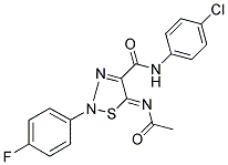 (5Z)-5-(ACETYLIMINO)-N-(4-CHLOROPHENYL)-2-(4-FLUOROPHENYL)-2,5-DIHYDRO-1,2,3-THIADIAZOLE-4-CARBOXAMIDE Struktur