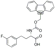 (S)-2-(9H-FLUOREN-9-YLMETHOXYCARBONYLAMINO)-4-(3-FLUORO-PHENYL)-BUTYRIC ACID Struktur