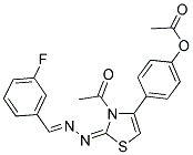 4-{(2E)-3-ACETYL-2-[(2E)-(3-FLUOROBENZYLIDENE)HYDRAZONO]-2,3-DIHYDRO-1,3-THIAZOL-4-YL}PHENYL ACETATE Struktur