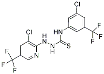 N-[3-CHLORO-5-(TRIFLUOROMETHYL)PHENYL]-2-[3-CHLORO-5-(TRIFLUOROMETHYL)PYRIDIN-2-YL]HYDRAZINECARBOTHIOAMIDE Struktur