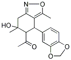 1-[4-(1,3-BENZODIOXOL-5-YL)-6-HYDROXY-3,6-DIMETHYL-4,5,6,7-TETRAHYDRO-2,1-BENZISOXAZOL-5-YL]ETHANONE Struktur