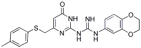 1-(2,3-DIHYDROBENZO[B][1,4]DIOXIN-6-YL)-3-(6-OXO-4-(P-TOLYLTHIOMETHYL)-1,6-DIHYDROPYRIMIDIN-2-YL)GUANIDINE Struktur