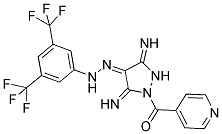 (4Z)-3,5-DIIMINO-1-ISONICOTINOYLPYRAZOLIDIN-4-ONE [3,5-BIS(TRIFLUOROMETHYL)PHENYL]HYDRAZONE Struktur