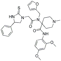 N-(2,4-DIMETHOXYPHENYL)-4-(N-(FURAN-2-YLMETHYL)-2-(4-PHENYL-2-THIOXOIMIDAZOLIDIN-1-YL)ACETAMIDO)-1-METHYLPIPERIDINE-4-CARBOXAMIDE Struktur