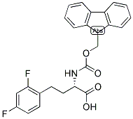 (S)-4-(2,4-DIFLUORO-PHENYL)-2-(9H-FLUOREN-9-YLMETHOXYCARBONYLAMINO)-BUTYRIC ACID Struktur