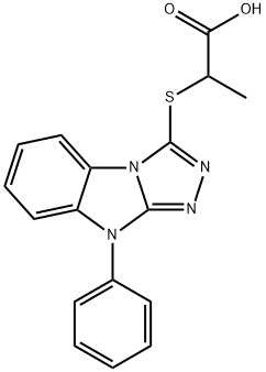 2-(9-PHENYL-9H-BENZO[4,5]IMIDAZO[2,1-C][1,2,4]TRIAZOL-3-YLSULFANYL)-PROPIONIC ACID Struktur