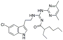 (E)-N-((2-(5-CHLORO-1H-INDOL-3-YL)ETHYLAMINO)(4,6-DIMETHYLPYRIMIDIN-2-YLAMINO)METHYLENE)-2-ETHYLHEXANAMIDE Struktur