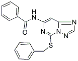 N-[5-(BENZYLTHIO)[1,2,4]TRIAZOLO[1,5-C]PYRIMIDIN-7-YL]BENZAMIDE Struktur