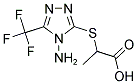 2-([4-AMINO-5-(TRIFLUOROMETHYL)-4H-1,2,4-TRIAZOL-3-YL]SULFANYL)PROPANOIC ACID Struktur