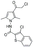 3-CHLORO-N-[3-(CHLOROACETYL)-2,5-DIMETHYL-1H-PYRROL-1-YL]-1-BENZOTHIOPHENE-2-CARBOXAMIDE Struktur