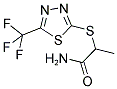 2-([5-(TRIFLUOROMETHYL)-1,3,4-THIADIAZOL-2-YL]SULFANYL)PROPANAMIDE Struktur