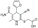 ([5-(AMINOCARBONYL)-3-CYANO-4-(2-FURYL)-6-METHYL-1,4-DIHYDROPYRIDIN-2-YL]THIO)ACETIC ACID Struktur