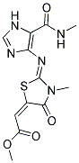 METHYL (2E)-[(2Z)-3-METHYL-2-({5-[(METHYLAMINO)CARBONYL]-1H-IMIDAZOL-4-YL}IMINO)-4-OXO-1,3-THIAZOLIDIN-5-YLIDENE]ACETATE Struktur