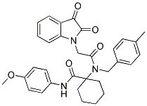 1-(2-(2,3-DIOXOINDOLIN-1-YL)-N-(4-METHYLBENZYL)ACETAMIDO)-N-(4-METHOXYPHENYL)CYCLOHEXANECARBOXAMIDE Struktur