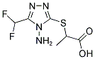 2-([4-AMINO-5-(DIFLUOROMETHYL)-4H-1,2,4-TRIAZOL-3-YL]SULFANYL)PROPANOIC ACID Struktur