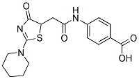 4-[[(4-OXO-2-PIPERIDIN-1-YL-4,5-DIHYDRO-1,3-THIAZOL-5-YL)ACETYL]AMINO]BENZOIC ACID Struktur