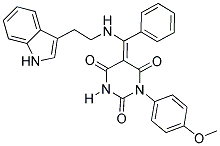 5-[(E)-{[2-(1H-INDOL-3-YL)ETHYL]AMINO}(PHENYL)METHYLIDENE]-1-(4-METHOXYPHENYL)-2,4,6(1H,3H,5H)-PYRIMIDINETRIONE Struktur