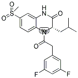 (3S)-4-[2-(3,5-DIFLUORO-PHENYL)-ACETYL]-3-ISOBUTYL-7-METHANESULFONYL-3,4-DIHYDRO-1H-QUINOXALIN-2-ONE Struktur