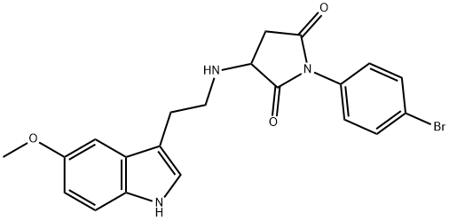 1-(4-BROMOPHENYL)-3-{[2-(5-METHOXY-1H-INDOL-3-YL)ETHYL]AMINO}PYRROLIDINE-2,5-DIONE Struktur