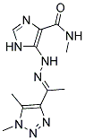 5-{(2E)-2-[1-(1,5-DIMETHYL-1H-1,2,3-TRIAZOL-4-YL)ETHYLIDENE]HYDRAZINO}-N-METHYL-1H-IMIDAZOLE-4-CARBOXAMIDE Struktur