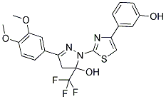 3-(3,4-DIMETHOXYPHENYL)-1-[4-(3-HYDROXYPHENYL)-1,3-THIAZOL-2-YL]-5-(TRIFLUOROMETHYL)-4,5-DIHYDRO-1H-PYRAZOL-5-OL Struktur