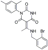 (5E)-5-{1-[(2-BROMOBENZYL)AMINO]ETHYLIDENE}-1-(2,4-DIMETHYLPHENYL)PYRIMIDINE-2,4,6(1H,3H,5H)-TRIONE Struktur