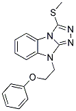 3-METHYLSULFANYL-9-(2-PHENOXY-ETHYL)-9H-BENZO[4,5]IMIDAZO[2,1-C][1,2,4]TRIAZOLE Struktur