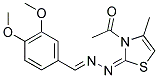 3,4-DIMETHOXYBENZALDEHYDE [(2E)-3-ACETYL-4-METHYL-1,3-THIAZOL-2(3H)-YLIDENE]HYDRAZONE Struktur