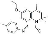 (E)-8-ETHOXY-4,4,6-TRIMETHYL-1-(P-TOLYLIMINO)-1H-PYRROLO[3,2,1-IJ]QUINOLIN-2(4H)-ONE Struktur