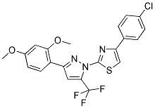 4-(4-CHLOROPHENYL)-2-[3-(2,4-DIMETHOXYPHENYL)-5-(TRIFLUOROMETHYL)-1H-PYRAZOL-1-YL]-1,3-THIAZOLE Struktur