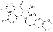 1-(3,4-DIMETHOXYPHENETHYL)-5-(4-FLUOROPHENYL)-3-HYDROXY-4-(4-METHYLBENZOYL)-1,5-DIHYDRO-2H-PYRROL-2-ONE Struktur