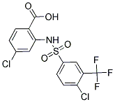 4-CHLORO-2-([[4-CHLORO-3-(TRIFLUOROMETHYL)PHENYL]SULFONYL]AMINO)BENZOIC ACID Struktur