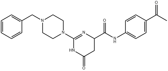 N-(4-ACETYLPHENYL)-2-(4-BENZYLPIPERAZIN-1-YL)-6-OXO-3,4,5,6-TETRAHYDROPYRIMIDINE-4-CARBOXAMIDE Struktur