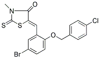 (5Z)-5-{5-BROMO-2-[(4-CHLOROBENZYL)OXY]BENZYLIDENE}-3-METHYL-2-THIOXO-1,3-THIAZOLIDIN-4-ONE Struktur