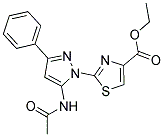 ETHYL 2-[5-(ACETYLAMINO)-3-PHENYL-1H-PYRAZOL-1-YL]-1,3-THIAZOLE-4-CARBOXYLATE Struktur