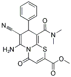 METHYL 6-AMINO-7-CYANO-9-[(DIMETHYLAMINO)CARBONYL]-4-OXO-8-PHENYL-4H,8H-PYRIDO[2,1-B][1,3]THIAZINE-2-CARBOXYLATE Struktur