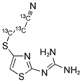 3-[2-[(DIAMINOMETHYLENE)AMINO-4-THIAZOLYL]THIO]PROPIONITRILE-13C3 Struktur