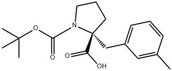 BOC-(R)-ALPHA-(3-METHYLBENZYL)-PROLINE Struktur