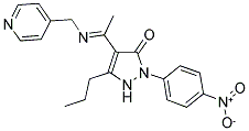 2-(4-NITROPHENYL)-5-PROPYL-4-[(1E)-N-(PYRIDIN-4-YLMETHYL)ETHANIMIDOYL]-1,2-DIHYDRO-3H-PYRAZOL-3-ONE Struktur