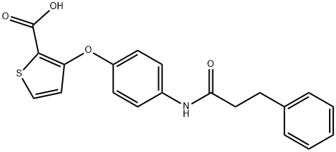 3-(4-[(3-PHENYLPROPANOYL)AMINO]PHENOXY)-2-THIOPHENECARBOXYLIC ACID Struktur