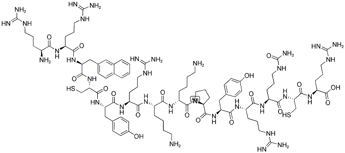 H-ARG-ARG-ALA(2-NAPHTHYL)-CYS-TYR-ARG-LYS-D-LYS-PRO-TYR-ARG-CIT-CYS-ARG-OH Struktur