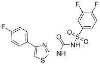 3,4-DIFLUORO-N-({[4-(4-FLUOROPHENYL)-1,3-THIAZOL-2-YL]AMINO}CARBONYL)BENZENESULFONAMIDE Struktur