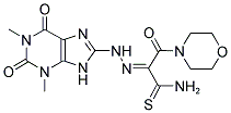 (2E)-2-[(1,3-DIMETHYL-2,6-DIOXO-2,3,6,9-TETRAHYDRO-1H-PURIN-8-YL)HYDRAZONO]-3-MORPHOLIN-4-YL-3-OXOPROPANETHIOAMIDE Struktur